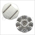20mm flat FLORAL FILIGREE slider ANT SILVER - 5 pcs