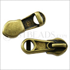 5mm flat ZIPPER slider ANT BRASS - 10 pcs