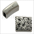 10mm flat SWIRL slider ANT SILVER - 10 pcs