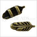 3mm flat FEATHER slider ANT BRASS - 10 pcs