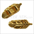 3mm flat FEATHER slider SHINY GOLD - 10 pcs