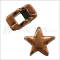 3mm flat STAR slider ANT COPPER - 10 pcs