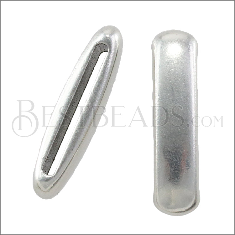19.5mm flat THIN BAR slider ANT SILVER - 10 pcs