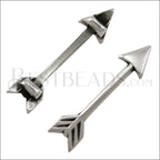3mm flat ARROW slider ANT SILVER - 10 pcs