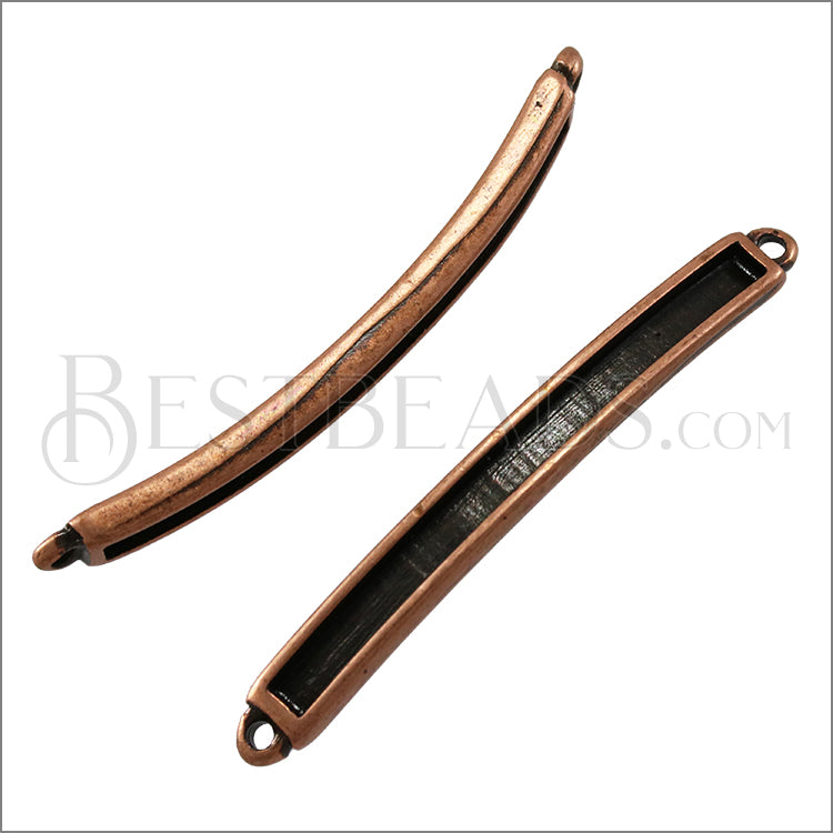 3mm flat ID BAR slider ANT COPPER - 10 pcs