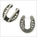 10mm flat HORSESHOE slider ANT SILVER - 10 pcs