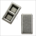 20mm flat THICK PLAIN slider ANT SILVER - 10 pcs