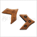 10mm flat REVERSIBLE CHEVRON slider ANTIQUE COPPER - 10 pcs