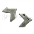 10mm flat REVERSIBLE CHEVRON slider ANT SILVER - 10 pcs