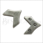 10mm flat REVERSIBLE CHEVRON slider ANT SILVER - 10 pcs