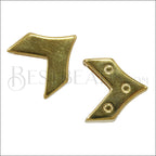 10mm flat REVERSIBLE CHEVRON slider GOLD - 10 pcs