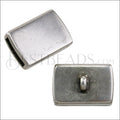 10mm flat RECTANGLE TOP LOOP slider ANT SILVER - 10 pcs