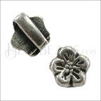 5mm flat HIBISCUS slider ANT SILVER - 10 pcs