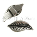 5mm flat LEAF slider ANT SILVER - 10 pcs