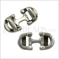 5mm flat HORSE BIT slider ANT SILVER - 10 pcs