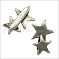 10mm flat TWIN STAR slider ANT SILVER - 10 pcs