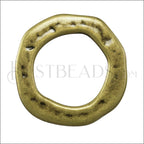 SMALL HAMMERED RING slider ANT BRASS - 10 pcs