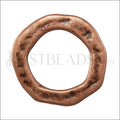 SMALL HAMMERED RING slider ANTIQUE COPPER - 10 pcs