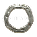 SMALL HAMMERED RING slider ANT SILVER - 10 pcs