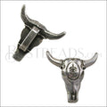 5mm flat DECO COW SKULL slider ANT SILVER - 10 pcs