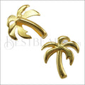 10mm flat PALM TREE slider GOLD - 10 pcs