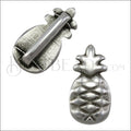 10mm flat PINEAPPLE slider ANT SILVER - 10 pcs