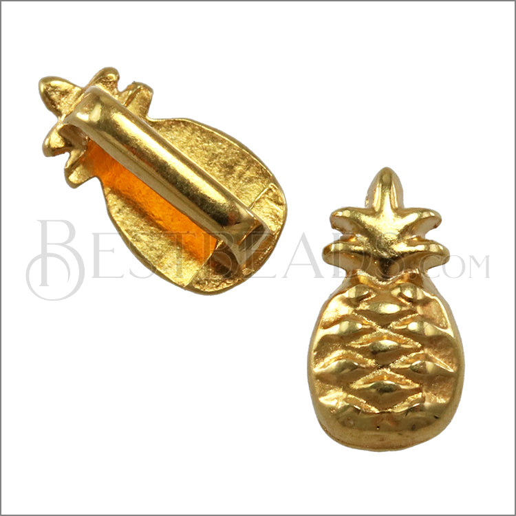 5mm flat PINEAPPLE slider GOLD - 10 pcs
