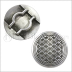 20mm flat MANDALA slider ANT SILVER - 10 pcs
