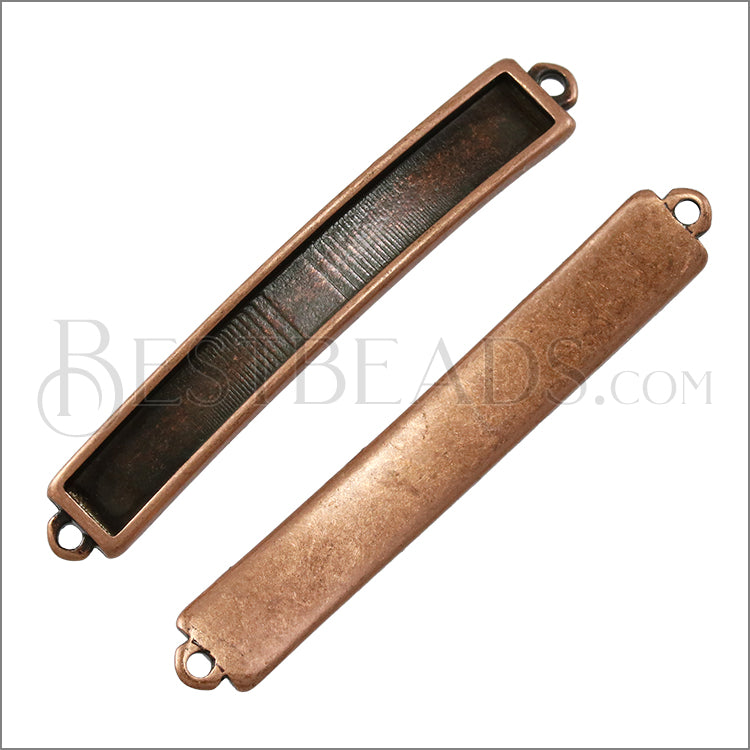 5mm flat ID BAR slider ANT COPPER - 10 pcs