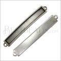 5mm flat ID BAR slider ANT SILVER - 10 pcs