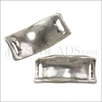 10mm flat RUSTIC FRAME slider ANT SILVER - 5 pcs