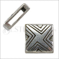 13mm flat X LINES slider ANT SILVER - 10 piece
