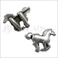5mm flat HORSE slider ANT SILVER - 10 pcs