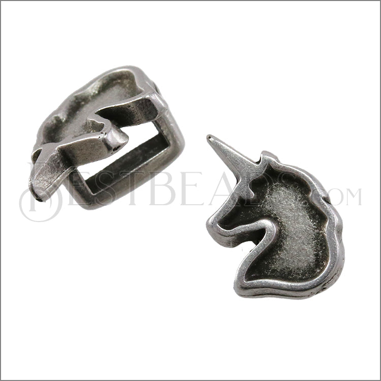 5mm flat UNICORN slider ANT SILVER - 10 pcs
