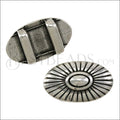 10mm flat SOUTHWEST SUNBURST slider ANTIQUE SILVER - 10 pcs