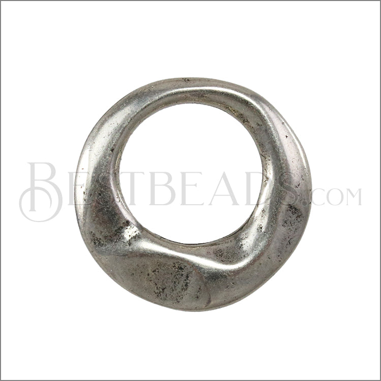 SMALL IRREGULAR RING slider ANT SILVER - 10 pcs