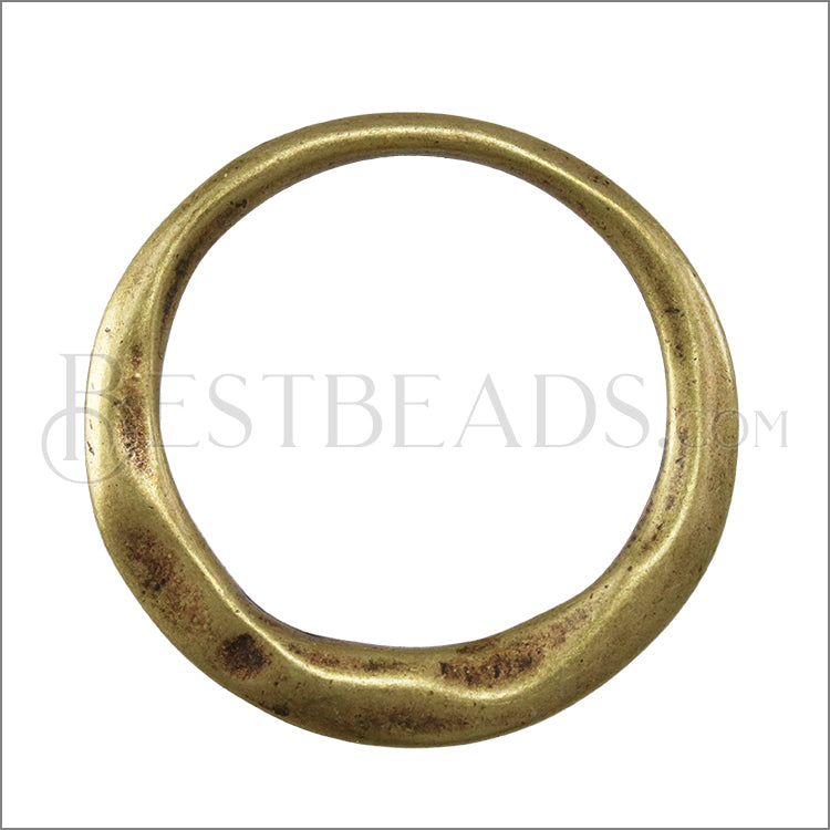 MEDIUM IRREGULAR RING slider ANT BRASS - 5 pcs