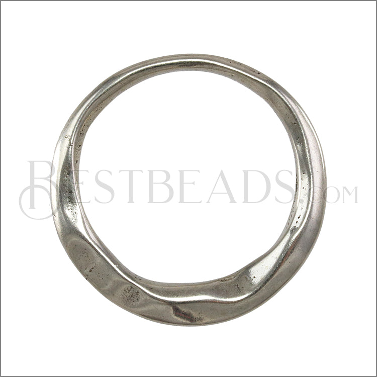 MEDIUM IRREGULAR RING slider ANT SILVER - 5 pcs