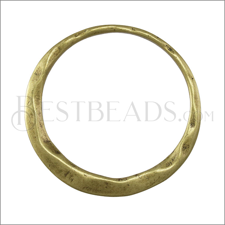 LARGE IRREGULAR RING slider ANT BRASS - 5 pcs