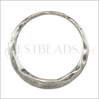 LARGE IRREGULAR RING slider ANT SILVER - 5 pcs