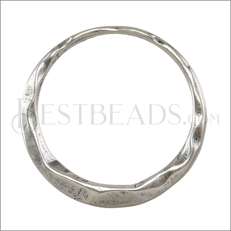 LARGE IRREGULAR RING slider ANT SILVER - 5 pcs