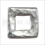 SMALL HAMMERED SQUARE slider ANTIQUE SILVER - 10 pcs