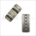 3mm flat DOTTED BAR slider ANT SILVER - 10 pcs