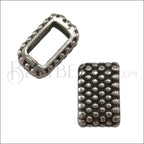 5mm flat SMALL DOTS slider ANT SILVER - 10 pcs