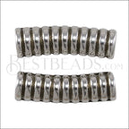 6mm round TUBE slider ANT SILVER - 10 pcs