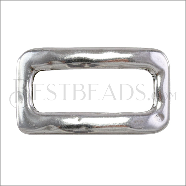 Flat RECTANGLE slider ANTIQUE SILVER - 5 pcs