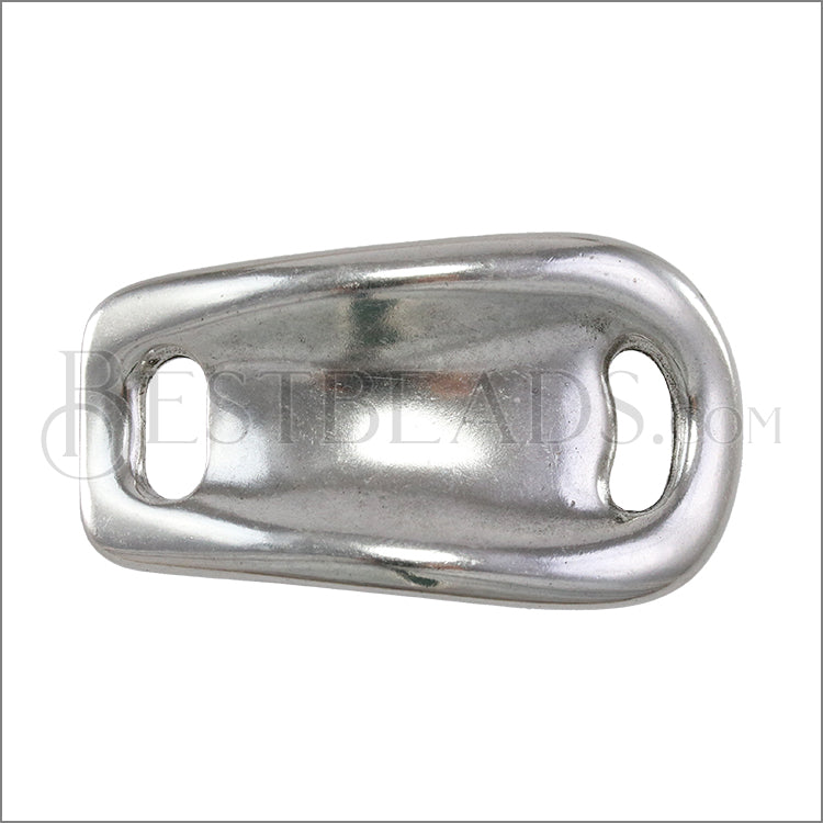 10mm flat SADDLE slider ANTIQUE SILVER - 5 pcs