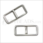 5mm flat FRAME slider ANT SILVER - 10 pcs