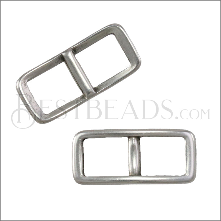 5mm flat FRAME slider ANT SILVER - 10 pcs