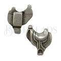 10mm flat WESTERN SADDLE slider ANT SILVER - 5 pcs